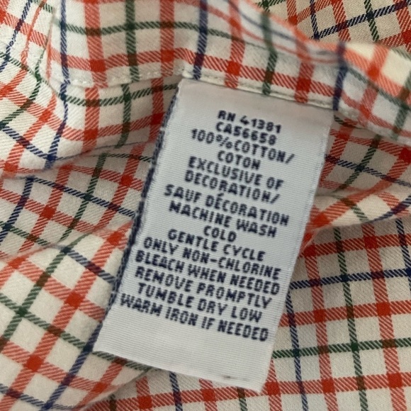 Polo Ralph Lauren XXL Long Sleeve Cotton Button-Down Orange Green Check Casual - Picture 5 of 13
